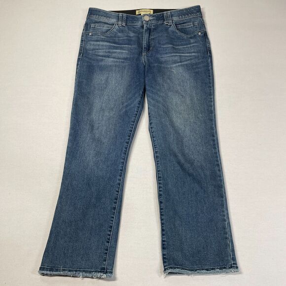 Democracy Denim - Democracy Jeans Women 12 Blue Ab Technology Denim Straight Stretch Raw Hem